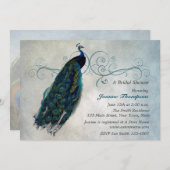 Peacock Scroll Bridal Dusche Einladung (Vorne/Hinten)