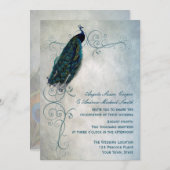 Peacock-Scroll-Hochzeit Einladung (Vorne/Hinten)