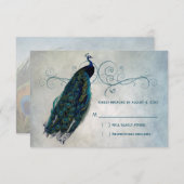 Peacock Scroll UAWG RSVP Karte (Vorne/Hinten)
