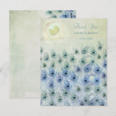Peacock Sea Fantasy Wedding Danke Karte (Vorne/Hinten)