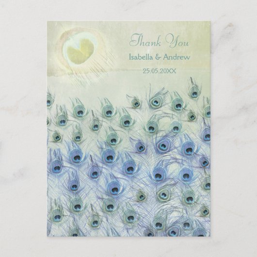 Peacock Sea Fantasy Wedding Danke Karte (Vorderseite)