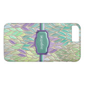 Peacock Sea Glass Mosaic Feather Impressionist Case-Mate iPhone Hülle (Rückseite (Horizontal))