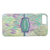 Peacock Sea Glass Mosaic Feather Impressionist Case-Mate iPhone Hülle (Rückseite (Horizontal))