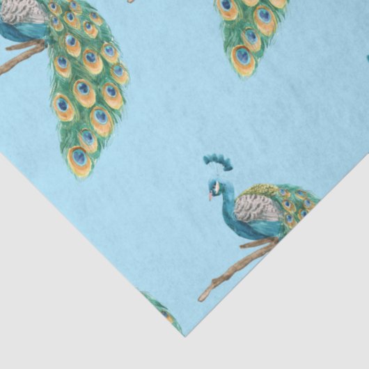 Peacock-Serie Design 3 - blaues Gewebepapier Seidenpapier (Detail)