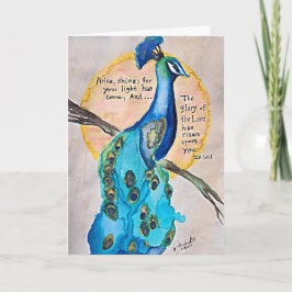 Peacock Shine Isaiah 60v1  Karte