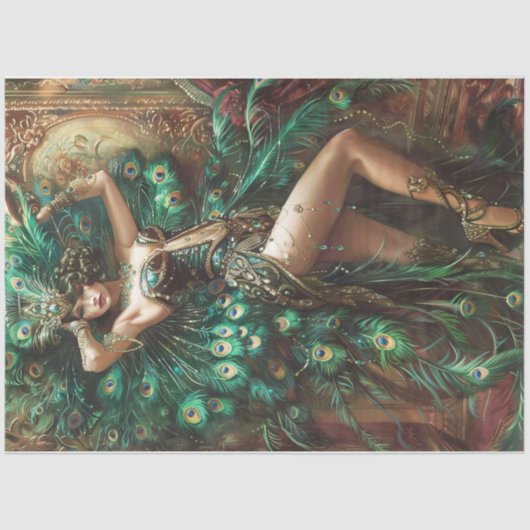 Peacock Showgirl Seidenpapier (Vorderseite)