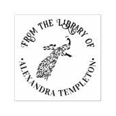 Peacock Silhouette #3 "From the Library" Name Permastempel (Design)