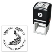 Peacock Silhouette #4 "From the Library" Name Permastempel (Beispiel)