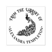 Peacock Silhouette #4 "From the Library" Name Permastempel (Design)