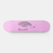 Peacock Silhouette Custom Name Skateboard (Horizontal)