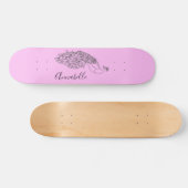 Peacock Silhouette Custom Name Skateboard (Horizontal)