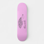 Peacock Silhouette Custom Name Skateboard (Vorne)