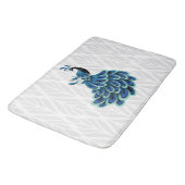 Peacock Silver Design Bath Mat Badematte (Schrägansicht)
