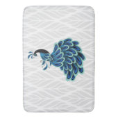Peacock Silver Design Bath Mat Badematte (Vorderseite Vertikal)