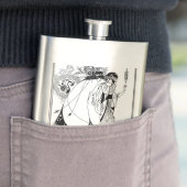 Peacock Skirt Beardsley Art Nouveau Flachmann (Beispiel)