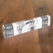 Peacock Skirt Beardsley Art Nouveau Namensplakette (Seite)