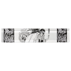 Peacock Skirt Beardsley Art Nouveau Namensplakette