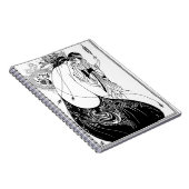 Peacock Skirt Beardsley Art Nouveau Notizblock (Rechte Seite)