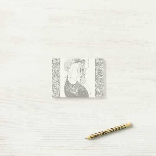 Peacock Skirt Beardsley Art Nouveau Post-it Klebezettel (Auf Schreibtisch)