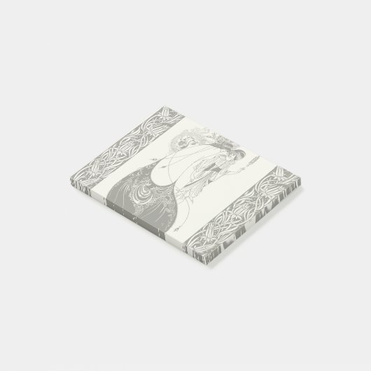 Peacock Skirt Beardsley Art Nouveau Post-it Klebezettel (angewinkelt)