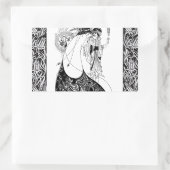 Peacock Skirt Beardsley Art Nouveau Rechteckiger Aufkleber (Tasche)