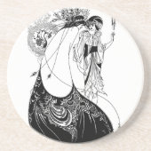 Peacock Skirt Beardsley Art Nouveau Sandstein Untersetzer (Vorne)