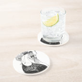 Peacock Skirt Beardsley Art Nouveau Sandstein Untersetzer (Seite)