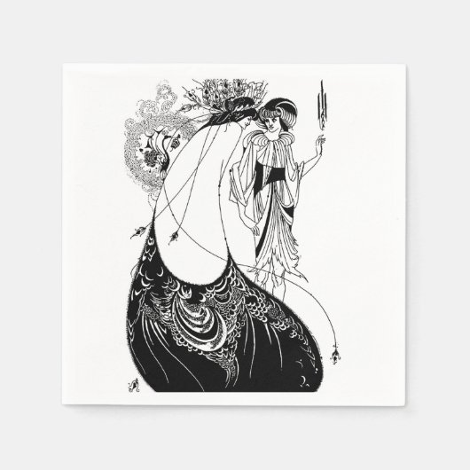 Peacock Skirt Beardsley Art Nouveau Serviette (Vorderseite)