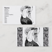 Peacock Skirt Beardsley Art Nouveau Visitenkarte (Vorne/Hinten)