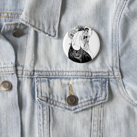 Peacock Skirt Beardsley Nouveau Button (Beispiel)