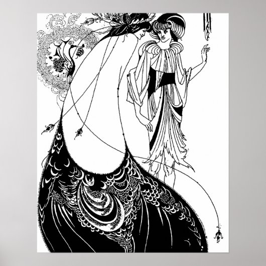 Peacock Skirt Beardsley Nouveau Poster (Vorne)