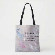 Peacock Slogan-Tasche