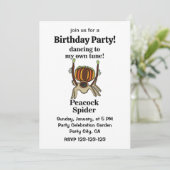 Peacock Spider Funny Birthday Party Einladung (Stehend Vorderseite)