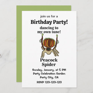 Peacock Spider Funny Birthday Party Einladung