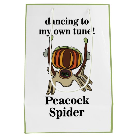 Peacock Spider Funny Mittlere Geschenktüte (Rückseite)