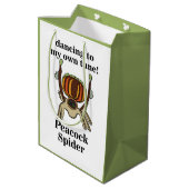 Peacock Spider Funny Mittlere Geschenktüte (Rückseite Schrägansicht)