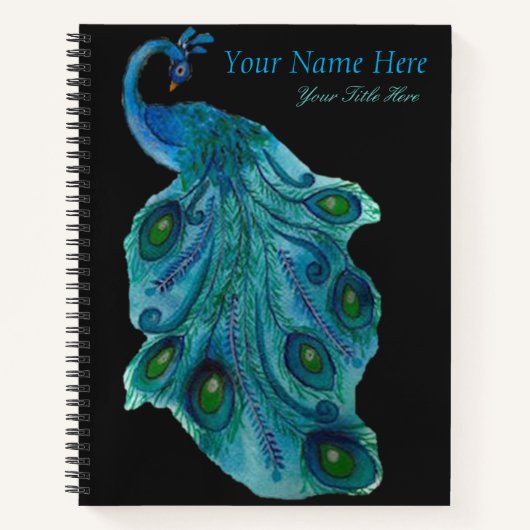 Peacock Spiral Sketchbook Notizblock (Vorderseite)