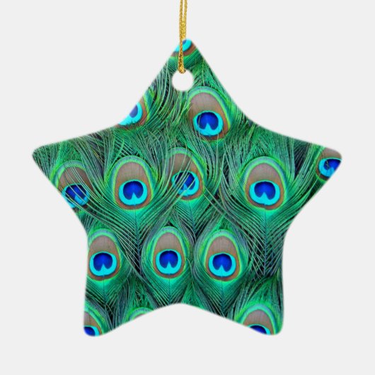 Peacock Splendor Keramik Ornament (Vorne)