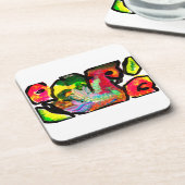 Peacock spring Art Getränkeuntersetzer (Linke Seite)