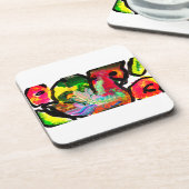 Peacock spring Art Getränkeuntersetzer (Linke Seite)