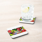 Peacock spring Art Getränkeuntersetzer (Rechte Seite)