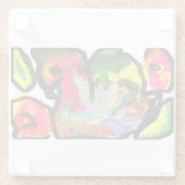 Peacock spring Art Glasuntersetzer (Rückseite)