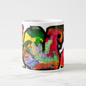 Peacock spring Art Jumbo-Tasse (Vorderseite)