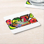 Peacock spring Art Rechteckiger Pappuntersetzer (angewinkelt)