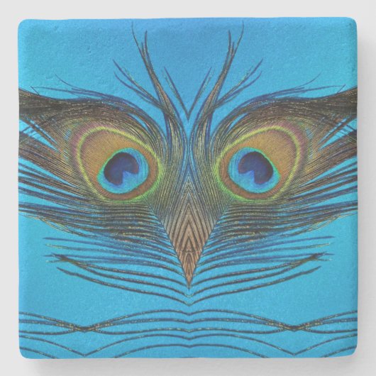 Peacock Steinuntersetzer (Vorderseite)