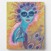 Peacock Sugar Skull Art Fotoplatte (Vorderseite)