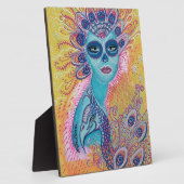 Peacock Sugar Skull Art Fotoplatte (Seite)