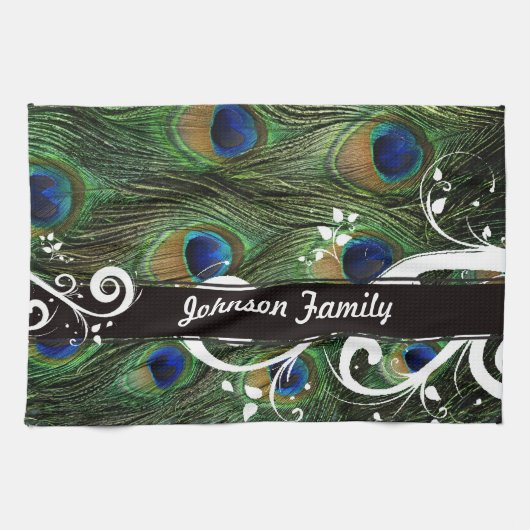 Peacock Swirl Geschirrtuch (Horizontal)