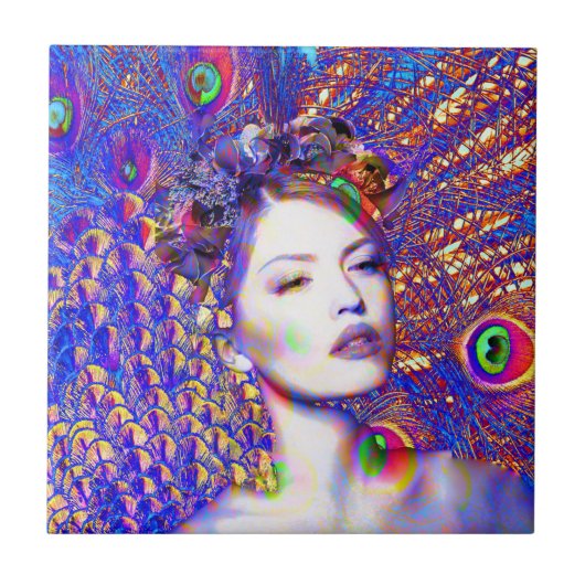 Peacock Tance Fliese (Vorderseite)