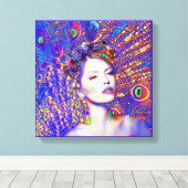 Peacock Tance Leinwanddruck (Insitu (Holzboden))